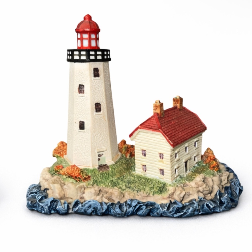 Coastal Lighthouse and Cottage Figurine